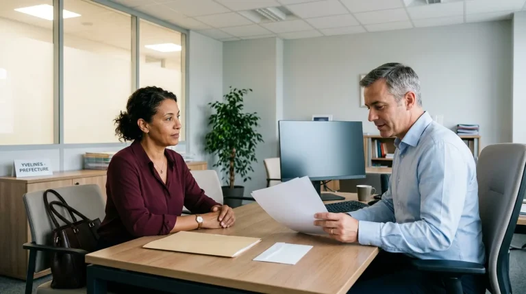 Deux professionnels en discussion dans un bureau moderne
